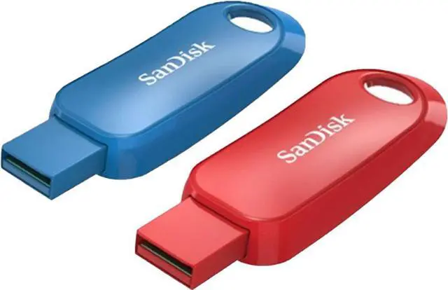 Alt view image 3 of 5 - SanDisk - Cruzer Snap 32GB USB 2.0 Type-A Flash Drive (2-Pack) - Red, Blue