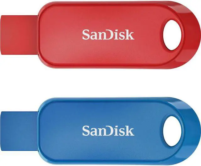 Alt view image 2 of 5 - SanDisk - Cruzer Snap 32GB USB 2.0 Type-A Flash Drive (2-Pack) - Red, Blue