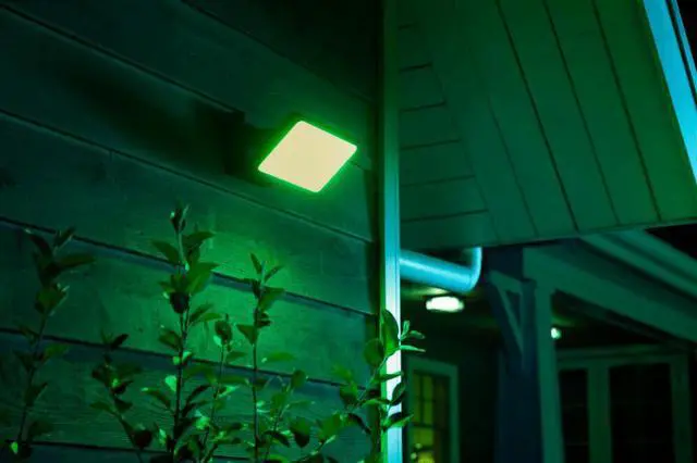 Alt view image 4 of 6 - PHILIPS - HUE WHITE AND COLOR AMBIANCE DISCOVER OUTDOOR FLOODLIGHT - BLACK