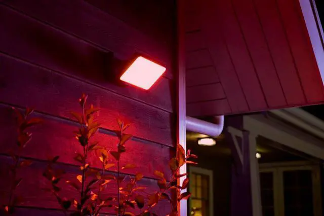 Alt view image 6 of 6 - PHILIPS - HUE WHITE AND COLOR AMBIANCE DISCOVER OUTDOOR FLOODLIGHT - BLACK