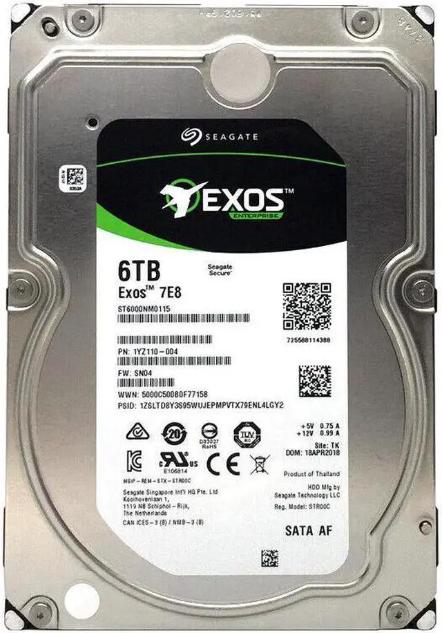 Alt view image 2 of 6 - Seagate Exos 7E8 ST6000NM0115 6TB 7200RPM 256MB 6Gb/s 3.5" Enterprise Hard Drive