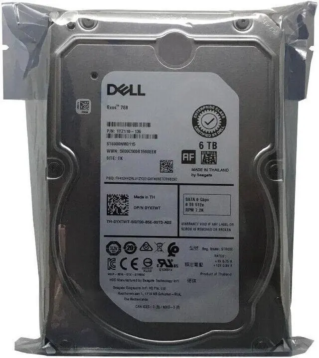 Alt view image 5 of 6 - DELL/Seagate Exos 7E8 ST6000NM0115 6TB 7200RPM 6Gb/s 3.5" Enterprise Hard Drive