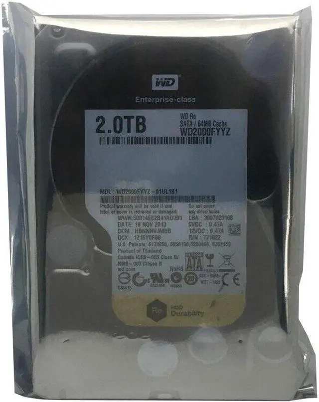 Alt view image 3 of 5 - Western Digital RE WD2000FYYZ 2TB 7200 RPM 64MB Cache SATA 6Gb/s 3.5" Hard Drive