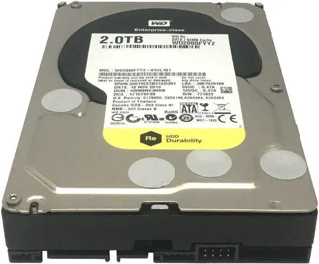 Alt view image 4 of 5 - Western Digital RE WD2000FYYZ 2TB 7200 RPM 64MB Cache SATA 6Gb/s 3.5" Hard Drive