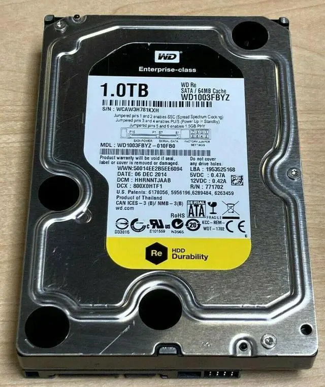 Main image of WD1003FBYZ 1TB 7.2K SATA 3.5" 6Gbps Enterprise Class Hard Drive Desktop WD
