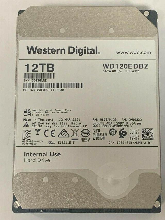 White Label Western high quality Digital WD120EDBZ HDD SATA 3 12TB 7200rpm