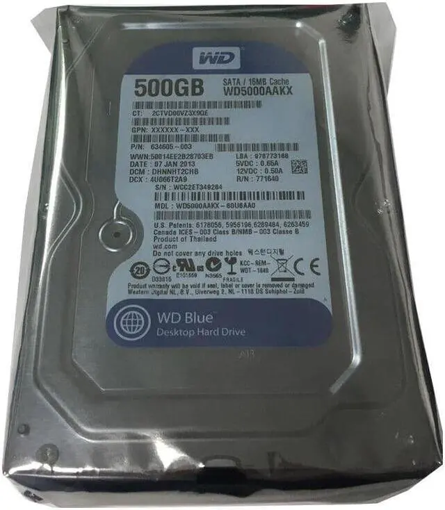 Alt view image 3 of 6 - Western Digital Caviar Blue WD5000AAKX 500GB SATA 6.0Gb/s 3.5" 16MB Hard Drive