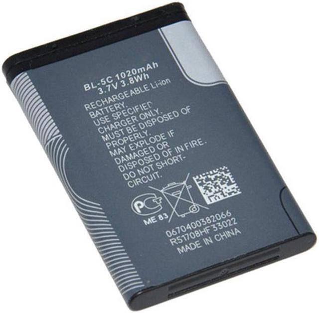 New OEM BL-5C BL5C Battery for Nokia 1100 1600 2112 3100 3555 6085 6205  1020mAh