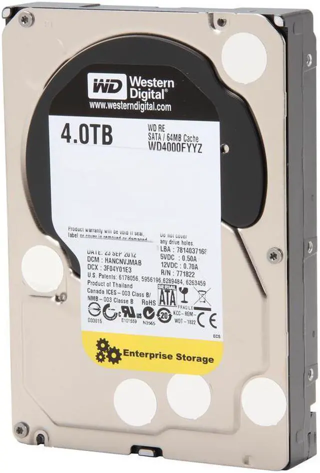 Alt view image 2 of 5 - WD Re 4TB Datacenter Capacity Hard Disk Drive - 7200 RPM Class SATA 6Gb/s 64MB Cache 3.5 inch WD4000FYYZ
