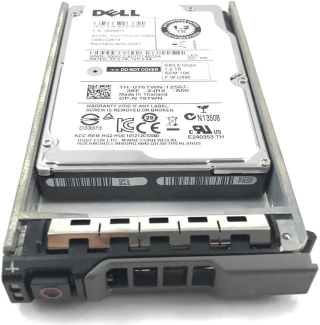 Main image of T6TWN Dell Enterprise  2.5'' Hard Drive w/ tray 1.2TB 10K 6Gbps SAS