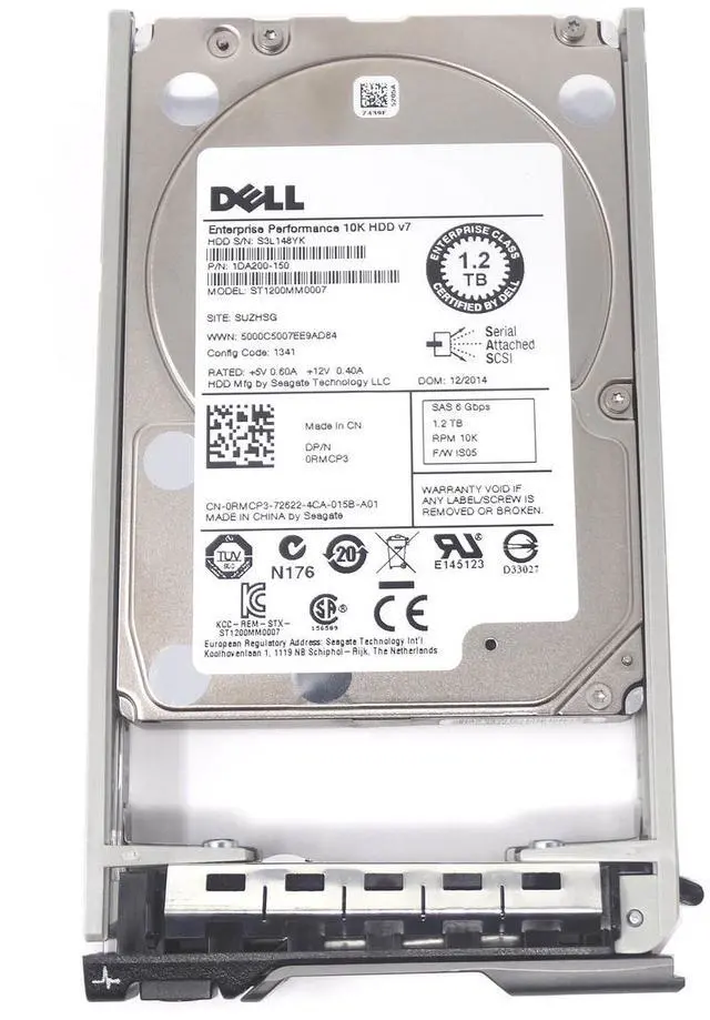 Alt view image 2 of 2 - Dell 0RMCP3 Enterprise 1.2TB 10K 6Gbps SAS 2.5'' Hard Drive w/ Tray ST1200MM0007