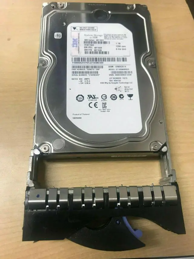 Main image of (NOT FOR HOME PC!) 49Y1939 IBM 1TB 7.2K 6Gb Hot-Swap SAS Hard Drive w/ Tray 49Y1903 49Y1930