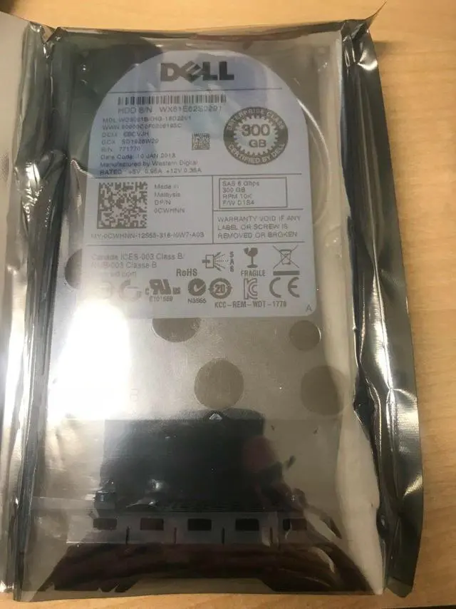 Main image of Dell 300Gb 10K 6Gbps 2.5" SAS Hot Swap Hard Drive PowerEdge R610 R710 R720 CWHNN