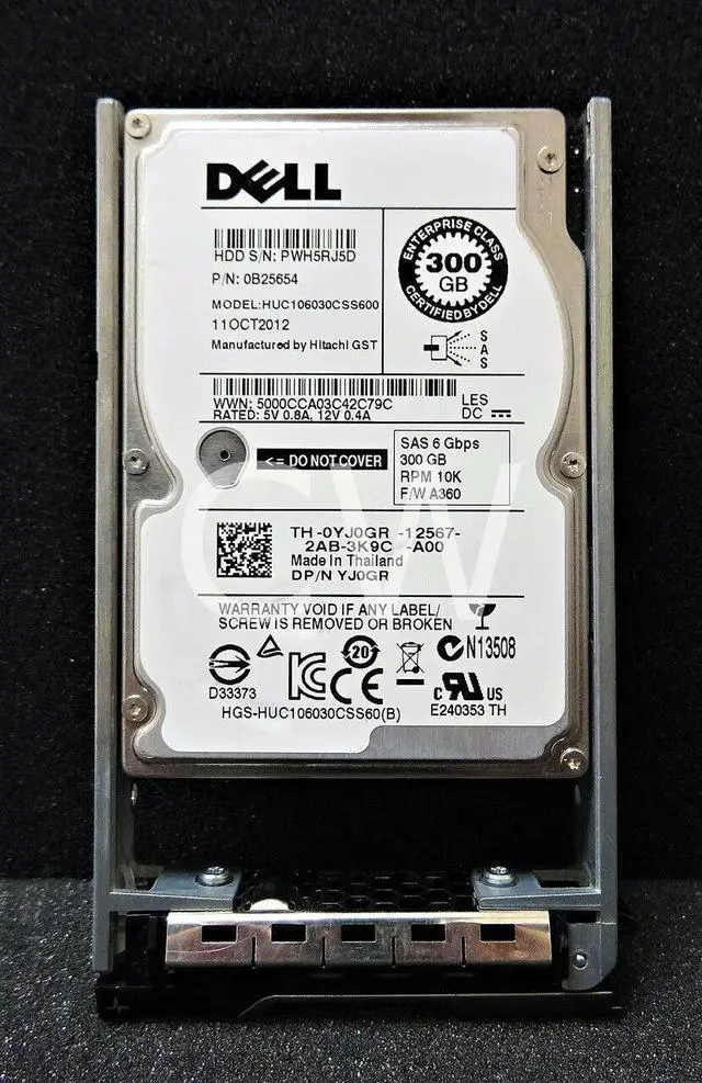 Main image of Dell YJ0GR 0YJ0GR 300GB 10K 6G 2.5in SAS Hard Drive HUC106030CSS60 With Tray