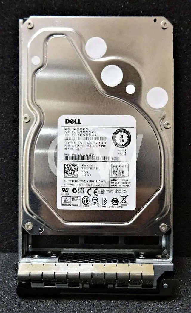 Dell 14X4H 3TB 7.2K 3.5インチ NL SAS 6GBS HDD 並行輸入品 DELL 3TB 7.2K 6 GBPS 3.5\" SAS HDD 14X4H 014X4H MG03SCA300 with