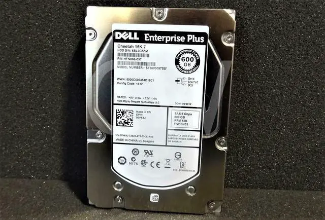 Main image of Dell EQL 0VX8J 00VX8J 600GB 15K 6G 3.5" SAS Hard Drive ST3600057SS (Bare Drive)