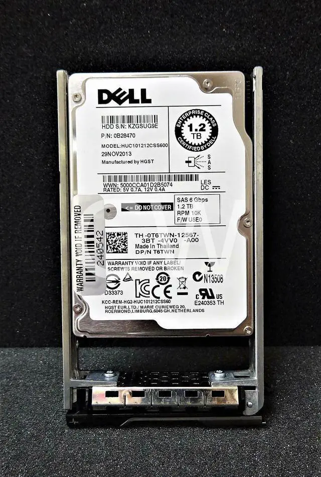 Alt view image 3 of 4 - (NOT FOR HOME PC!) HUC101212CSS600 T6TWN Dell 1.2TB 10000RPM 6Gbps 2.5" SAS Server Hard Drive - OEM