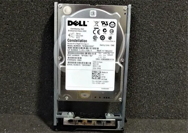 Main image of (NOT FOR HOME PC!) R734K ST9500430SS Dell 500GB 7200RPM 6Gbps 2.5"SAS SERVER HDD Hard Drive W/Caddy