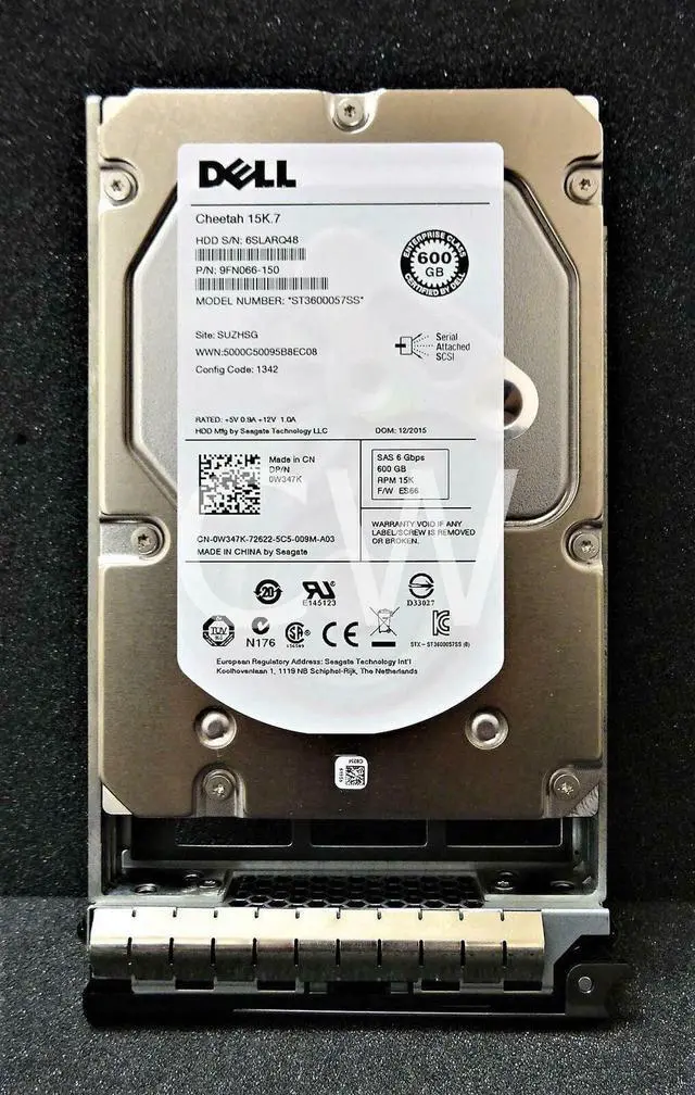 Alt view image 3 of 3 - Dell W347K 600GB 15K 6Gb/s 32MB 3.5" SAS HARD DRIVE ST3600057SS W/ Tray