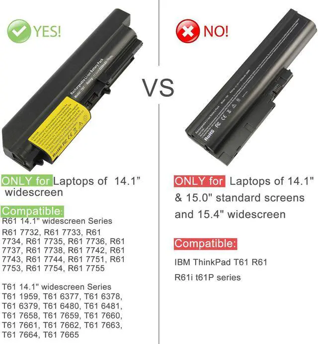 Alt view image 7 of 7 - 6 Cell Battery  for IBM Lenovo Thinkpad 14.1''R400 T400 T61 R61 42T5229 42T4530