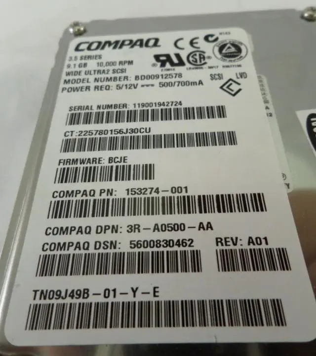 Alt view image 3 of 7 - HP BD00912578 9.1Gb 10000Rpm 80Pin Ultra2 Scsi 3.5Inch Hot Pluggable Hard Drive With Tray