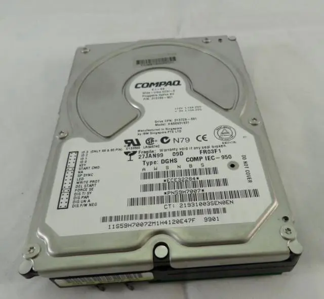 Alt view image 6 of 9 - HDD 9.1GB WU SCSI-3 PLUGGABLE, 313706-B21, 313726-001, HB00931931, 59H7007, TYPE: DGHS