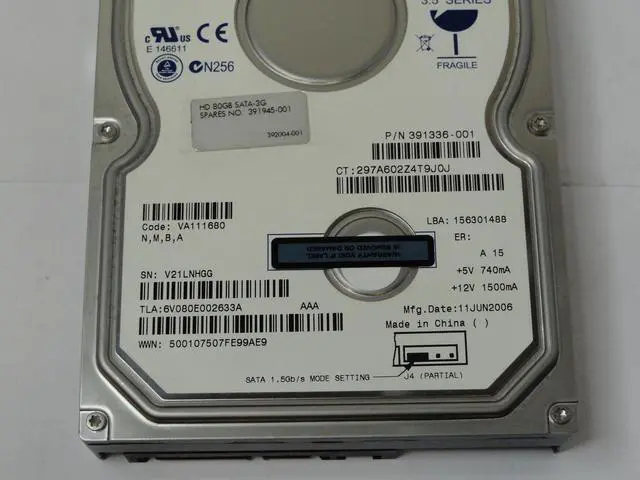 Alt view image 3 of 5 - Maxtor DiamondMax 10 6V080E0 80GB 7200 RPM 8MB Cache SATA 3.0Gb/s 3.5" Hard Drive Bare Drive