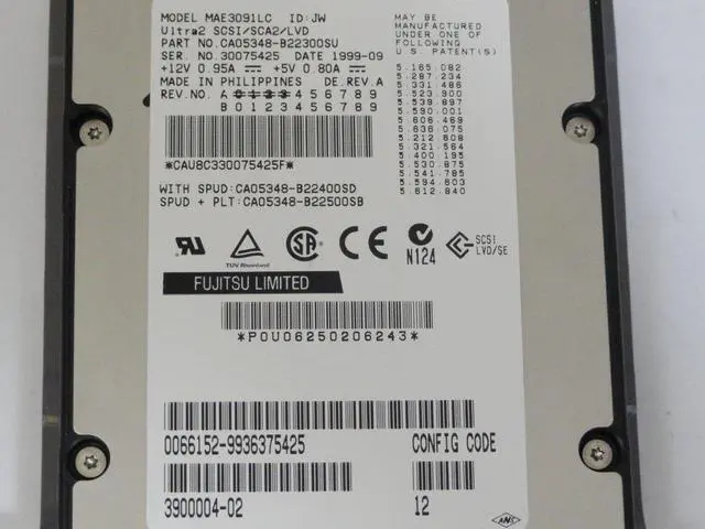 Alt view image 3 of 3 - Sun Fujitsu 9.1GB SCSI 80Pin 3.5in HDD ( CA05348-B22300SU MAE3091LC 390-0004 390-0004-02 390000402 Fujitsu Sun )