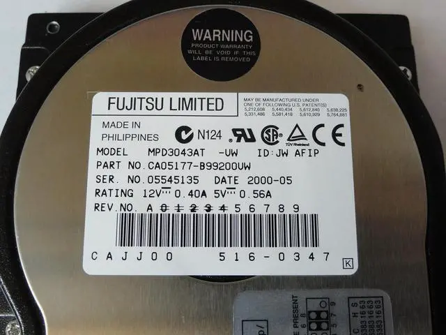 Alt view image 3 of 3 - Fujitsu 4.3GB IDE 7200rpm 3.5in HDD ( CA05177-B99200UW MPD3043AT  Fujitsu )