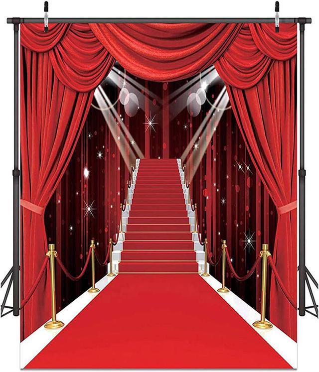Hollywood Theme Party Decorations Photo Backdrops Red Carpet Backgrounds  Vinyl Photography Background Backdrops for Wedding Birthday Party Decoration  5x7ft 053 