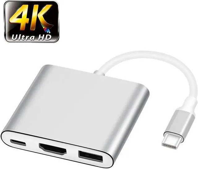 Main image of USB-C to HDMI Adapter, USB 3.1 Type C to HDMI 4K Multiport AV Converter with USB 3.0 Port Mac HDMI Adapter,USB-C Digital AV Multi Port Adapter for MacBook Pro/ S8+/S9+/Projector/Monitor(Gray)