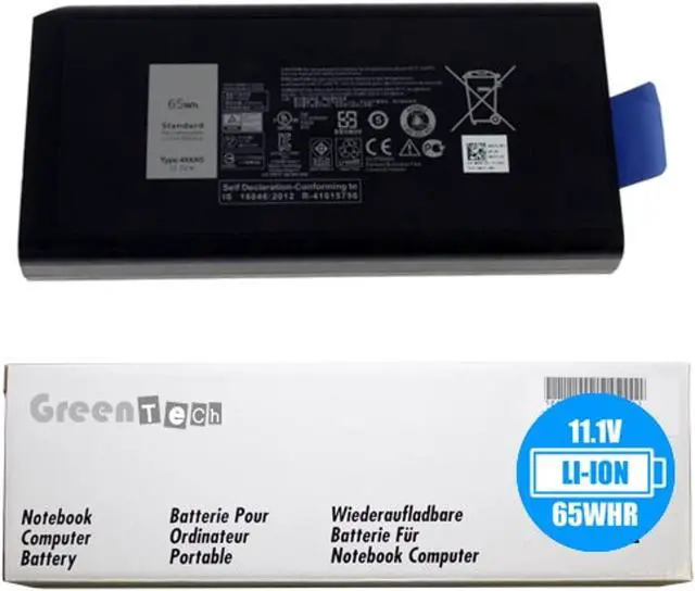 Main image of GreenTech New 4XKN5 Replacement Battery for Dell Latitude E5404, Latitude E7404, Latitude 14 7404 - GreenTech 11.1V 65Whr 6-Cell Primary Battery 5XT3V 09FN4 XRJDF 453-BBBD