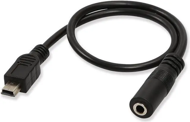 Alt view image 5 of 6 - BUCIER (2-Pack) Mini USB Male to 3.5mm Female Audio Cable for Active Clip Mic Microphone Adapter Cord-1Feet