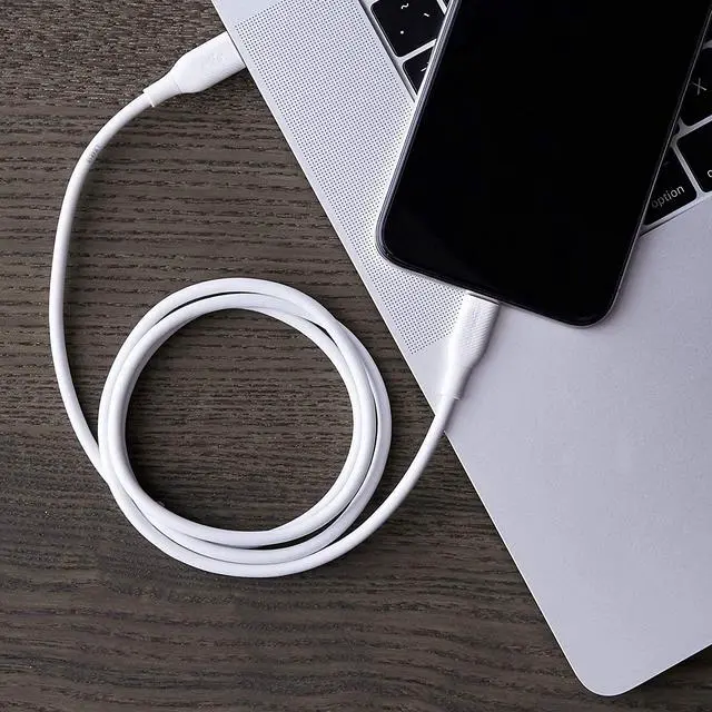Alt view image 5 of 6 - Amazon Basics USB-C to Lightning Cable MFi Certified Apple Charger for iPhone 12 (All Models) Phone 11 Pro/11 Pro Max - White 3-Foot