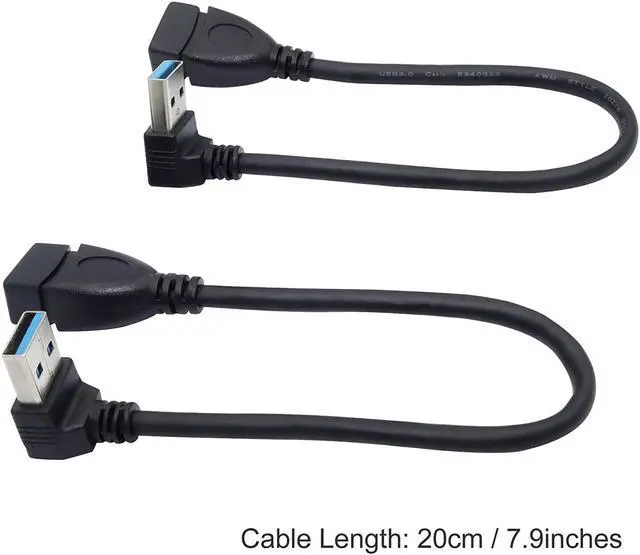 Alt view image 4 of 5 - Male to Female Extension Cable - 2Pack USB 3.0 A-Male to A-Female Adapter Cord 7.9inches (20cm)