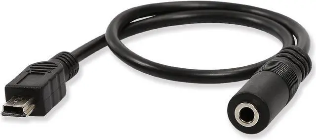 Alt view image 4 of 6 - BUCIER (2-Pack) Mini USB Male to 3.5mm Female Audio Cable for Active Clip Mic Microphone Adapter Cord-1Feet