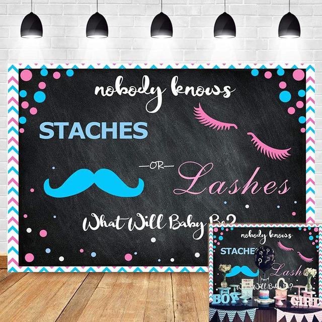  Staches or Lashes Cake Topper - Gender Reveal Party