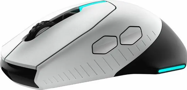 Alt view image 4 of 6 - Alienware - AW610M Wired/Wireless Optical Gaming Mouse - RGB Lighting -LUNAR LIGHT