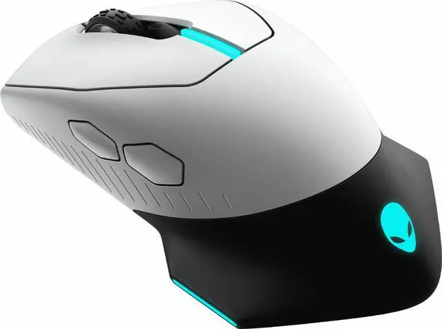 Alt view image 2 of 6 - Alienware - AW610M Wired/Wireless Optical Gaming Mouse - RGB Lighting -LUNAR LIGHT