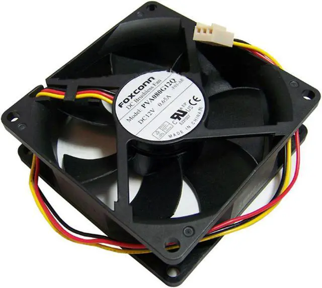 Alt view image 3 of 3 - HP 12v DC 0.65a 80x25mm 3-Wire Fan PVA080G12Q-F03-AE 3-Pin Foxconn Pull