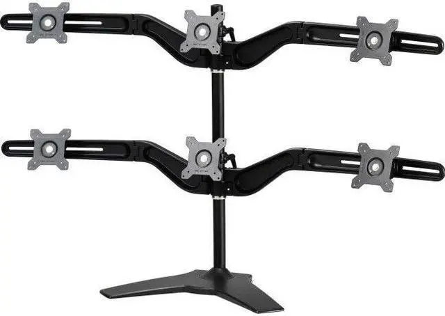 Alt view image 3 of 3 - Amer Mounts Stand Based Hex Monitor Mount For Four 15-24