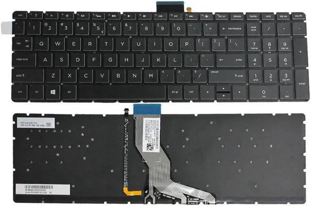 Main image of replacement keyboard for HP 15-CC 15-cc184cl 15-cc553cl  Backlight US  Black