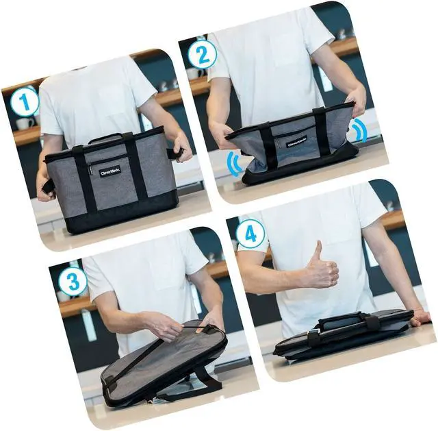 Alt view image 5 of 7 - CleverMade Collapsible Cooler Bag: Insulated Leakproof 50 Can Soft Sided Port...