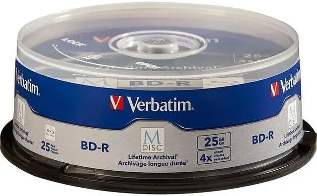 Main image of VERBATIM CORPORATION 98909 25PK BDR 4X 25GB M DISC WITH