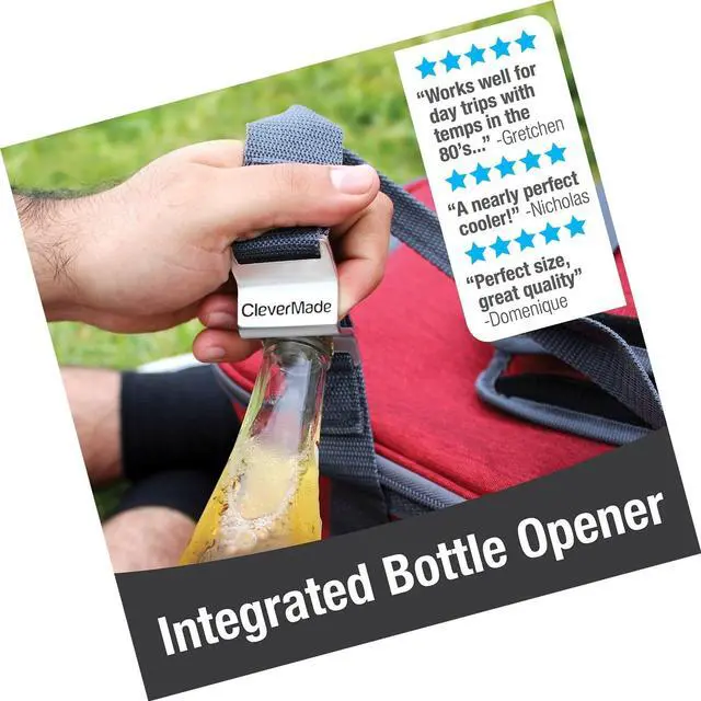 Alt view image 6 of 7 - CleverMade Collapsible Cooler Bag: Insulated Leakproof 50 Can Soft Sided Port...