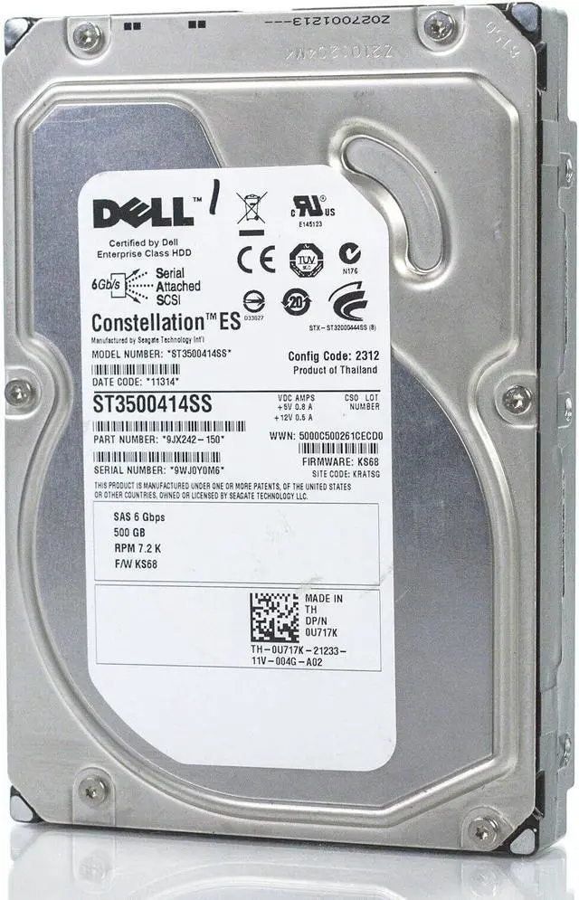 Alt view image 6 of 12 - Dell-IMSourcing U717K 500 GB Hard Drive - 3.5" Internal - Near Line SAS (NL-SAS)