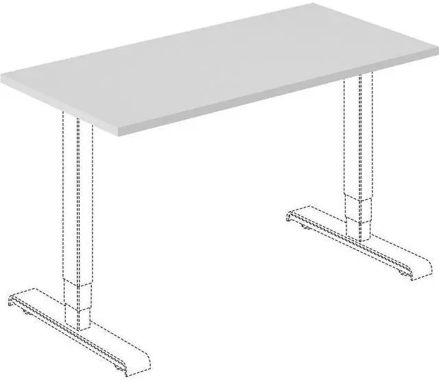 Alt view image 3 of 4 - Lorell Width-Adjustable Training Table Top - Gray Rectangle Top - 48" Table...