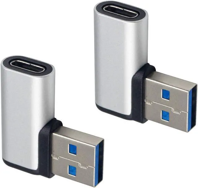 Alt view image 4 of 7 - Poyiccot USB C Female to USB A Male Right Angle Adapter, USB C to USB 3.0 Adapter 90 Degree USB C to USB Adapter, USB Type C to USB Coverter Sync & Charging Adapter for USB C Cable, Hubs, 2Pack