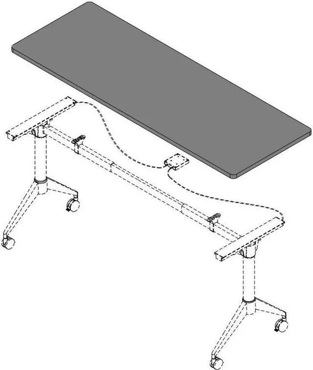 Alt view image 2 of 4 - Lorell Width-Adjustable Training Table Top - White Rectangle Top - 72" Table...