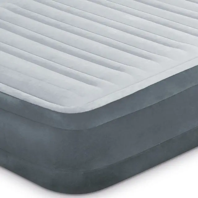 Alt view image 4 of 12 - Intex Dura Beam Plus Series Mid Rise Airbed Mattress with Built In Pump, Queen